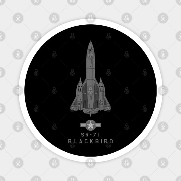SR-71 Blackbird Tech Drawing Magnet by DesignedForFlight